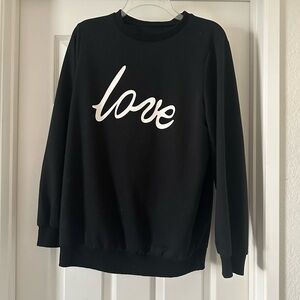 Black Sweatshirt with White 'Love' Print